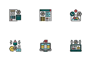 Erp Enterprise Resource Planning Icon Pack