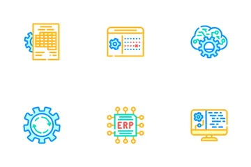 ERP-Unternehmensressourcenplanung Symbolpack