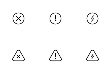 Error Sign In Circle And Triangle Icon Pack