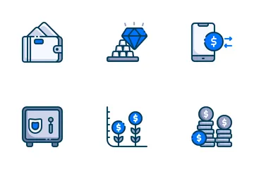 Esboço preenchido de finanças Pacote de Ícones