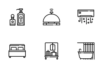 Esboço do serviço de hotel Pacote de Ícones