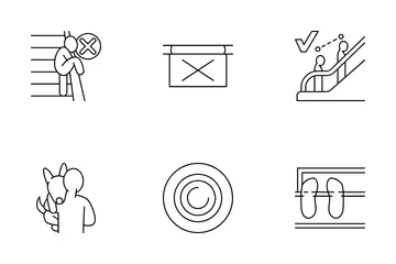 Escalator Safety Icon Pack