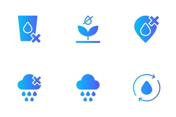 Escassez de água Icon Pack