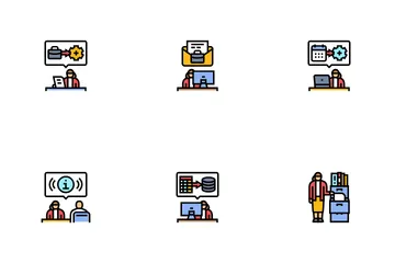 Escritório de Assistente Administrativo Pacote de Ícones