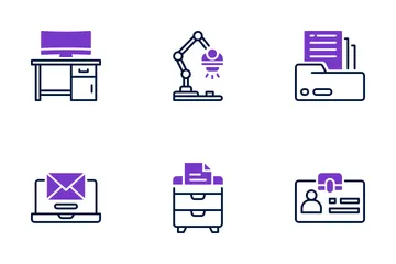 Espaço de coworking Pacote de Ícones