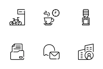 Espaço de coworking Pacote de Ícones