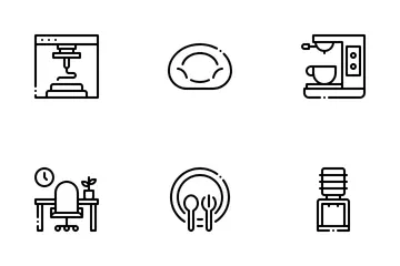 Espaço de coworking Pacote de Ícones