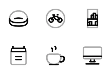 Espaço de coworking Pacote de Ícones