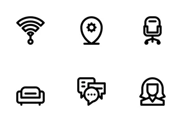 Espaço de coworking Pacote de Ícones