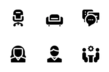 Espaço de coworking Pacote de Ícones