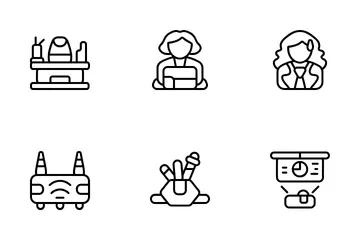Espaço de coworking Pacote de Ícones