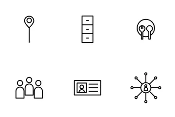 Espaço de coworking Pacote de Ícones