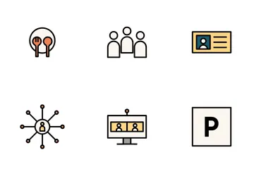Espaço de coworking Pacote de Ícones