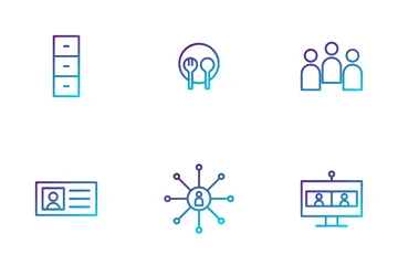 Espaço de coworking Pacote de Ícones