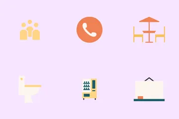 Espaço de coworking Pacote de Ícones