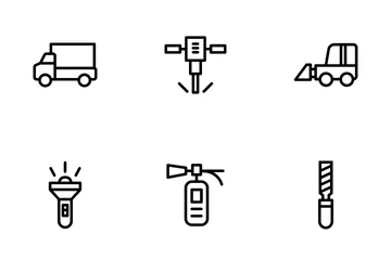 Construcción y herramientas - Esquema Paquete de Iconos