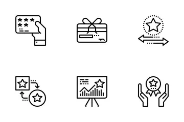 Esquema del programa de fidelización de clientes Paquete de Iconos