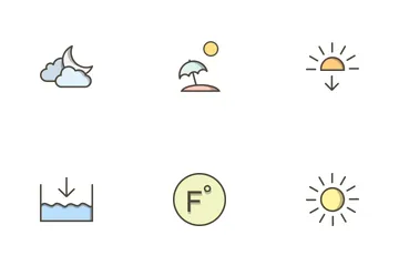 Esquema lleno de clima Paquete de Iconos