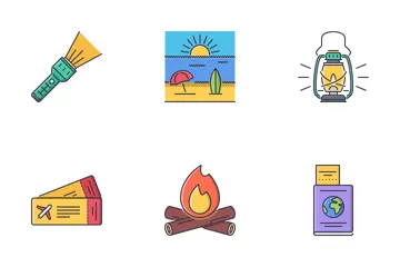 Esquema completo de viaje Paquete de Iconos