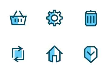 Interfaz de usuario básica de comercio electrónico (esquema completo) Paquete de Iconos