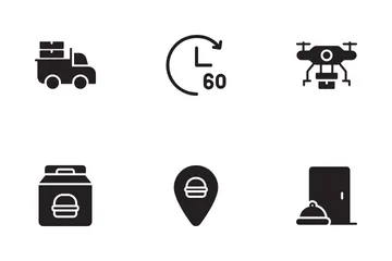 Lebensmittellieferservice Icon Pack