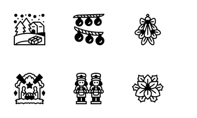 Essential Christmas Decorations Icon Pack