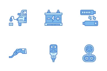 Estación de carga para vehículos eléctricos Paquete de Iconos