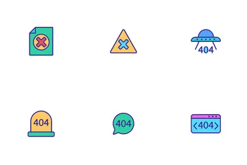 Estado de erro 404 Pacote de Ícones