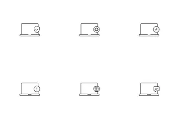 Estado del servicio de la computadora portátil Paquete de Iconos