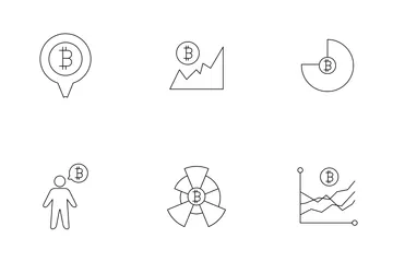 Estatística Bitcoin Pacote de Ícones