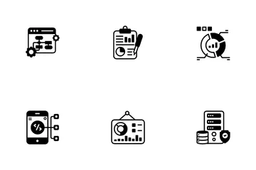 Análise de dados e estatísticas Pacote de Ícones