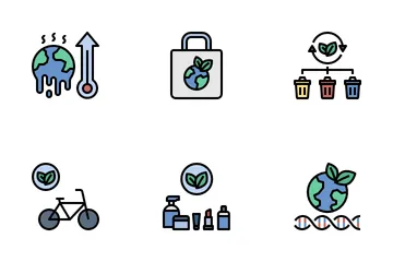 Estilo de vida ecológico Paquete de Iconos