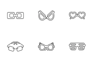 Estilos de gafas de sol Paquete de Iconos