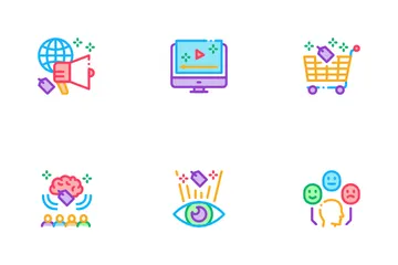 Estrategia empresarial de neuromarketing Paquete de Iconos