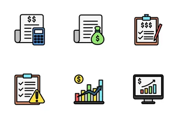 Estrategia financiera Paquete de Iconos