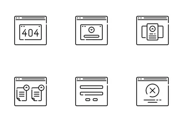 Estructura alámbrica del sitio web Paquete de Iconos