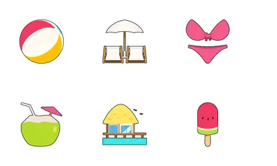 Plage d'été Icon Pack