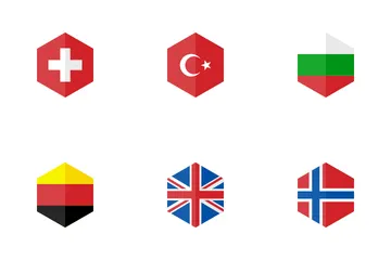 Europa Sechseck Flagge Symbolpack