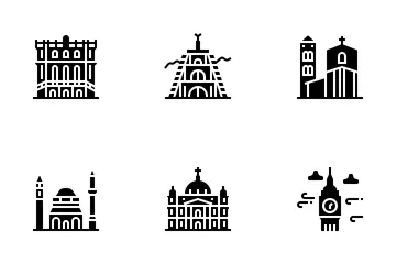 Europäische Wahrzeichen Symbolpack
