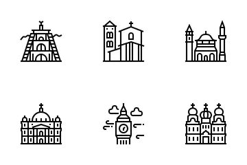 Europäische Wahrzeichen Symbolpack