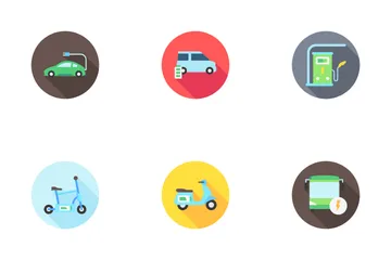 Vehículos eléctricos EV Paquete de Iconos