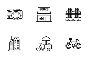 Exploração da cidade Icon Pack