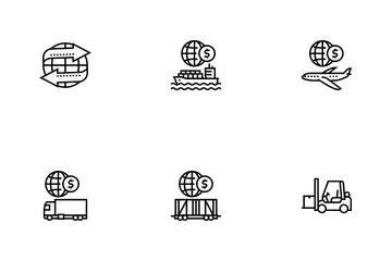 Exportação Logística de Importação Pacote de Ícones