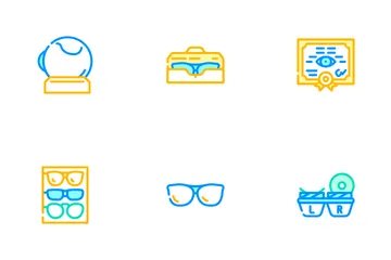 Eye Glasses And Lens Icon Pack