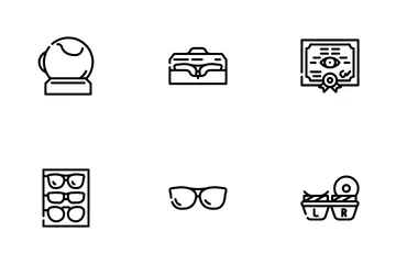 Eye Glasses And Lens Icon Pack