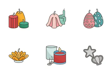 Fabricação de velas Pacote de Ícones