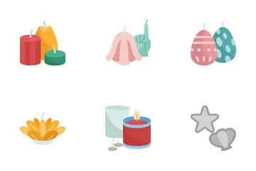 Fabricação de velas Pacote de Ícones