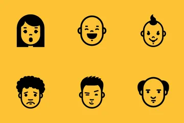 Face Expressions And Emotions Icon Pack