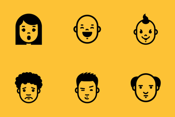 Face Expressions And Emotions Icon Pack
