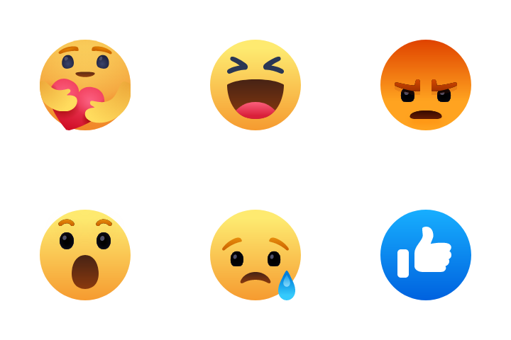 Download Facebook Reaction Icon pack Available in SVG, PNG & Icon fonts